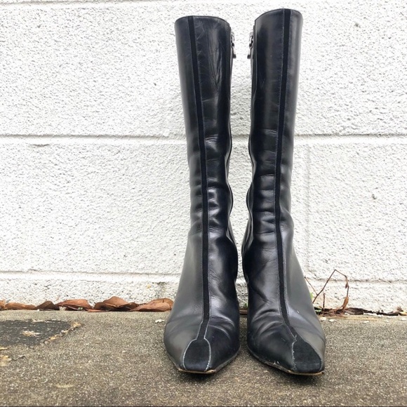 Donald J Pliner Black Leather Boots - Picture 4 of 6